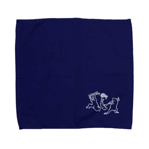 【ぎがといっしょ】《鉄紺》タオルハンカチ Towel Handkerchief