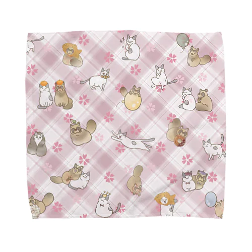 ちゃことポン吉　桜 Towel Handkerchief