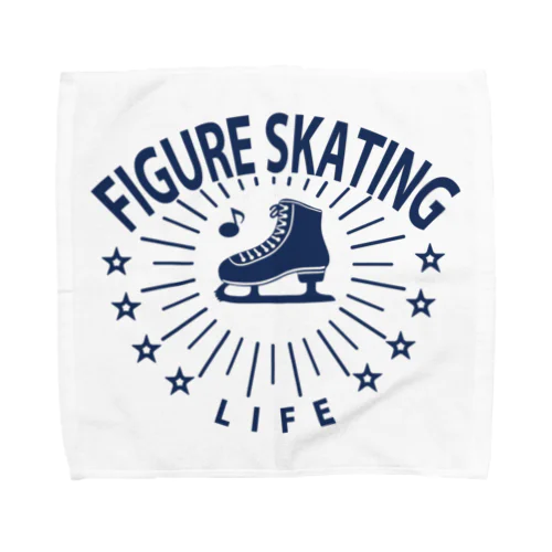 フィギュアスケート・星・figure skating・グッズ・デザイン・フィギアスケート・#Tシャツ・ステップ・スピン・ジャンプ・スケート靴イラスト・技・男子・女子・かっこいい・かわいい・アイスダンス タオルハンカチ