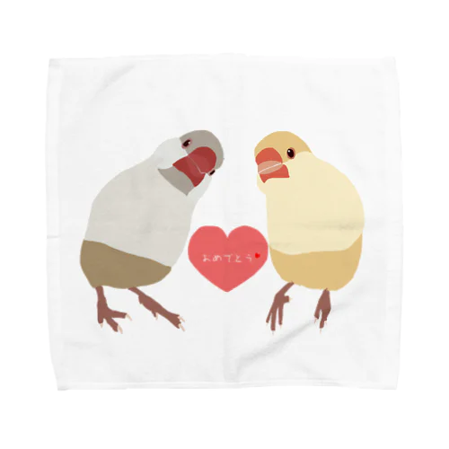 プレゼント用クリーム文鳥 Towel Handkerchief