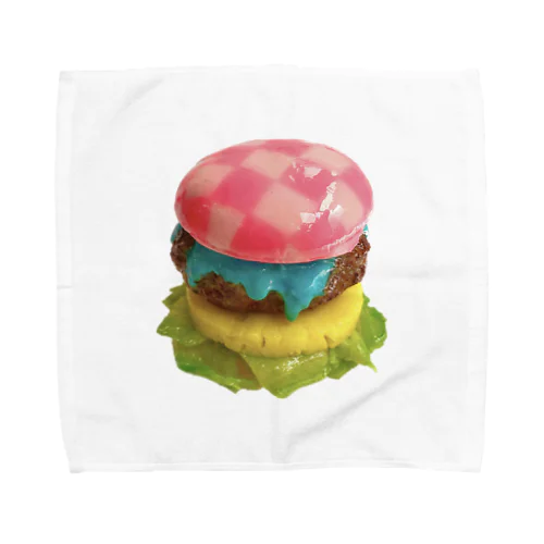 市松模様ピンクハンバーガー Towel Handkerchief