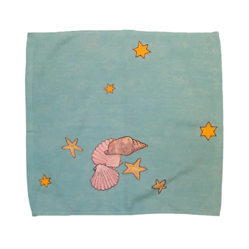 星と貝と砂浜と Towel Handkerchief