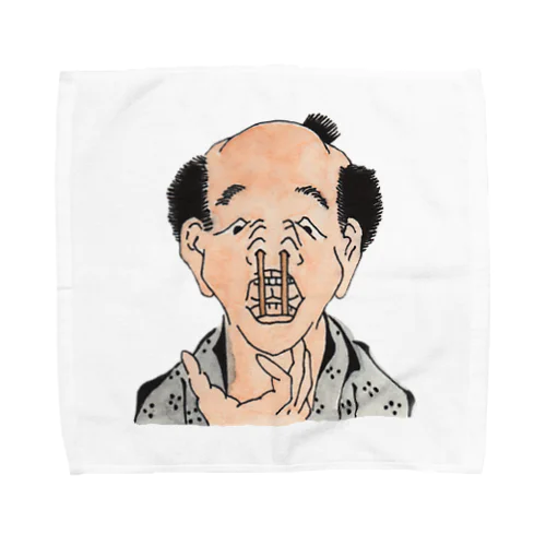 北斎漫画/鼻楊枝 Towel Handkerchief