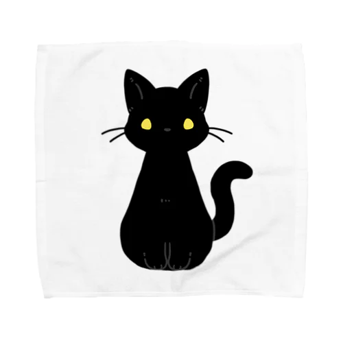 シンプルな金眼の黒猫さん Towel Handkerchief