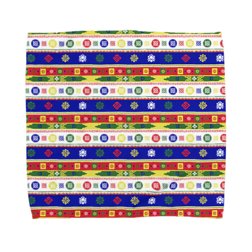 チベットのお寺（タルチョー5色） Towel Handkerchief