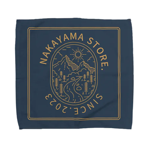 ボックスロゴ　ネイビー Towel Handkerchief