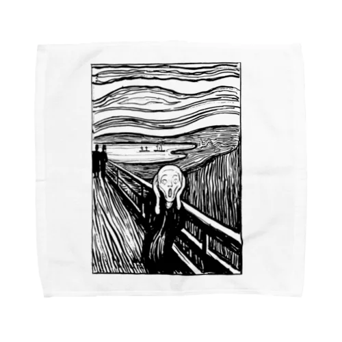 ムンク　叫び　Munch / The Scream リトグラフ　 タオルハンカチ