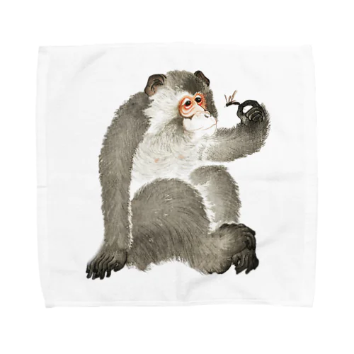 小原古邨　猿と蜻蛉（猿と虫）Ohara Koson / Monkey with insect Towel Handkerchief