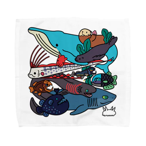 海の生き物たち Towel Handkerchief