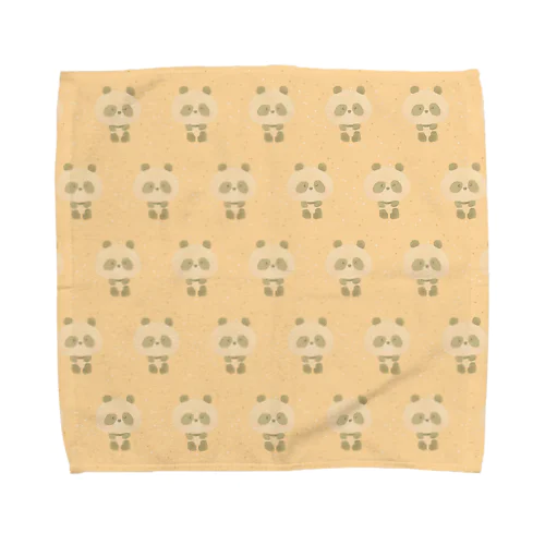 水彩ゆるぱんだ オレンジパターン Towel Handkerchief