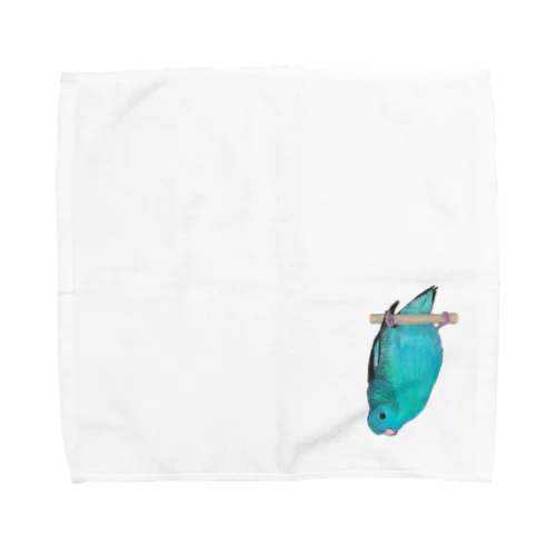 [森図鑑] サザナミインコ水色 Towel Handkerchief