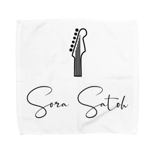 Sora Satoh ギターロゴグッズ（フォント：Black Pink Signature） Towel Handkerchief