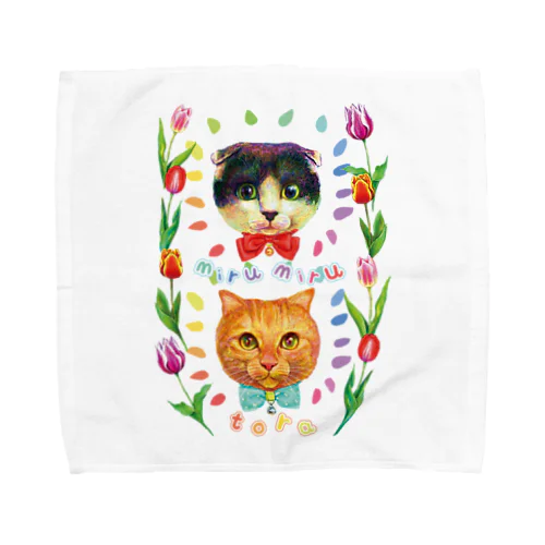 蒲田Loveおにぎりちゃんの愛猫ちゃんズ（グッズ） Towel Handkerchief