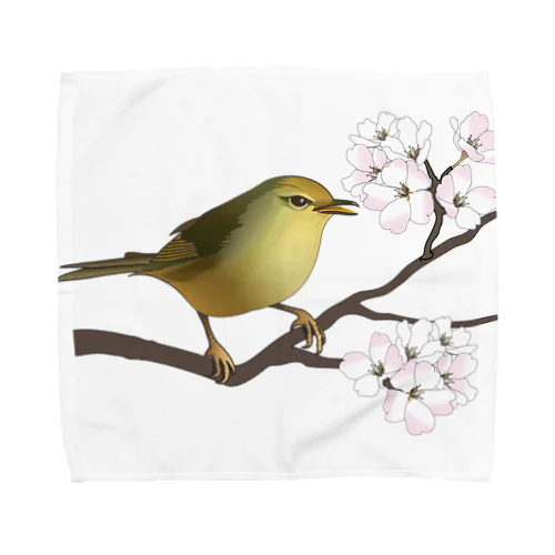 桜にウグイス Towel Handkerchief