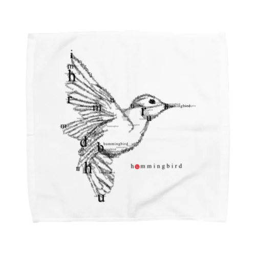 フォントイラストレーション『hummingbird（ハミングバード・ハチドリ）』 Towel Handkerchief