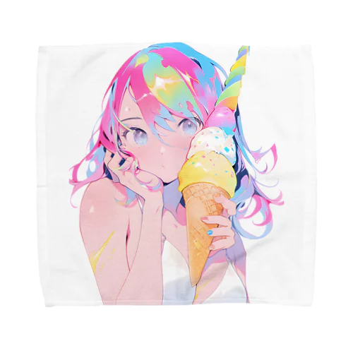 暑い夏はアイスだ004 Towel Handkerchief