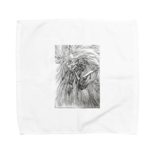 線で埋め尽くしたペン画 Towel Handkerchief