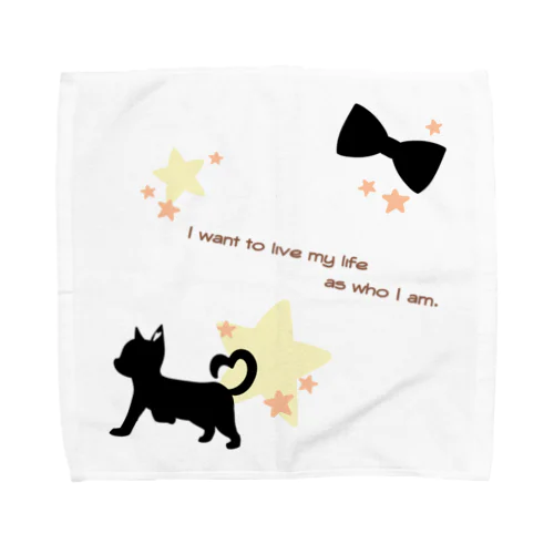 ハートにゃんこ Towel Handkerchief