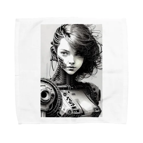 Cyber android girl   ZK1082β Towel Handkerchief