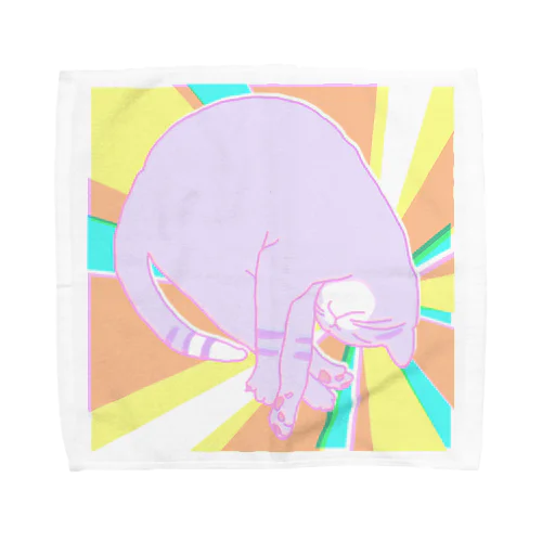 ねころぶネコ・淡色ポップ Towel Handkerchief