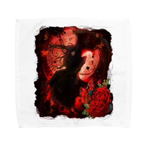 赤い月 Towel Handkerchief