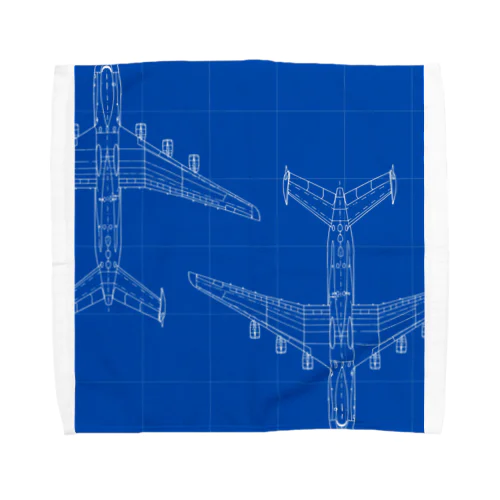 飛行機設計図 タオルハンカチ