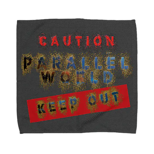 caution「parallelworld」ー立入禁止 ◆■ タオルハンカチ