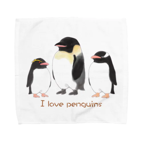 I Love Penguins Towel Handkerchief