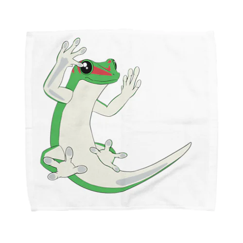 餌欲しそうにこちらを見つめるグランディスヒルヤモリ Towel Handkerchief