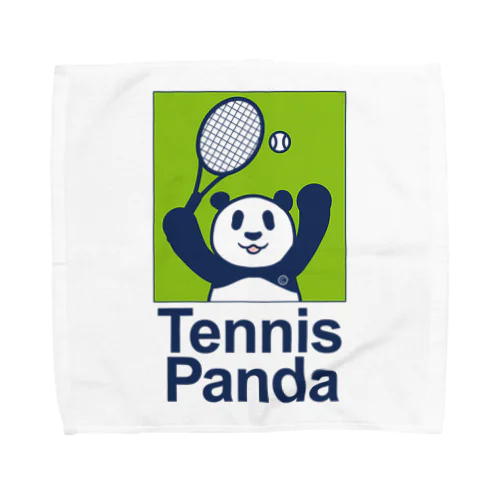 パンダ・テニス・TENNIS・アイテム・デザイン・ラケット・ガット・イラスト・スポーツ・Tシャツ・サーブ・かっこいい・かわいい・選手・画像・ボール・王子・絵・オリジナル（C） タオルハンカチ