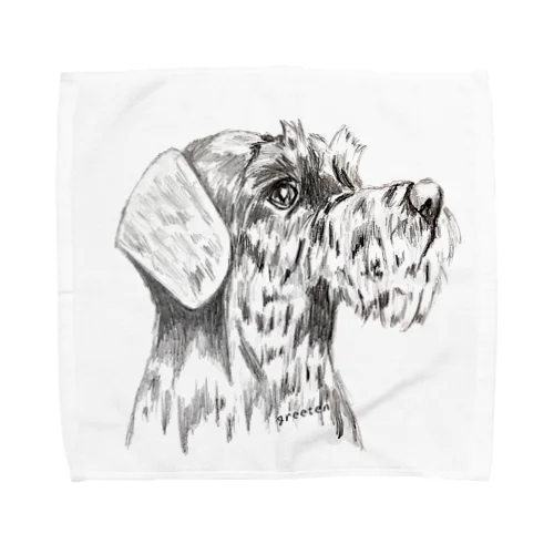 シュナウザー　テリアアート犬 Towel Handkerchief