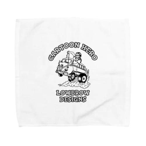 ヒッピーとマイクロバスのローブローアート Towel Handkerchief