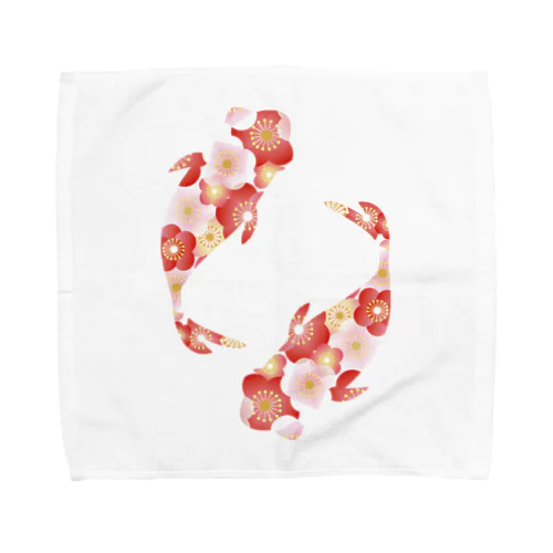 和柄・鯉(白) Towel Handkerchief