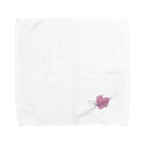 airplane-pink heart- Towel Handkerchief