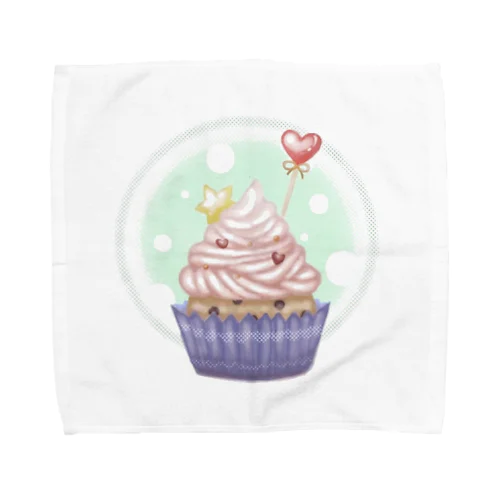 星とハートのカップケーキ Towel Handkerchief