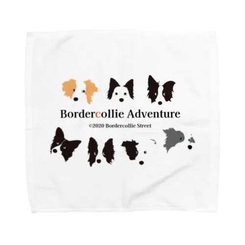 7 Border Collies-1 Towel Handkerchief