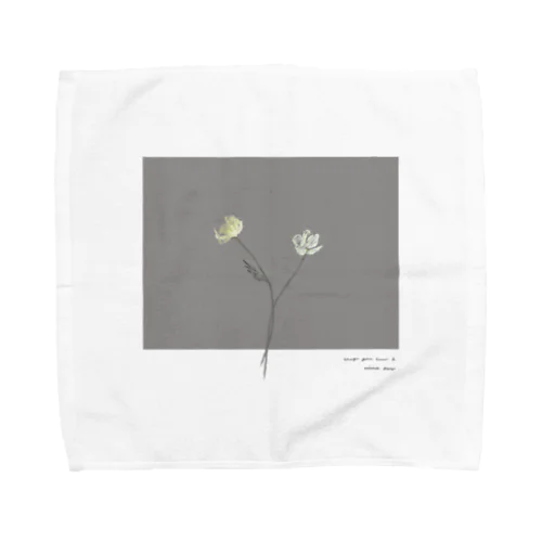 Two Flower . yellow , white . Towel Handkerchief