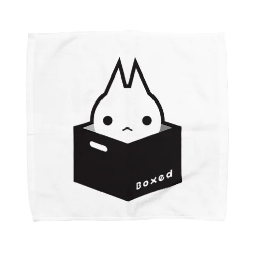 【Boxed * Cat】白Ver タオルハンカチ