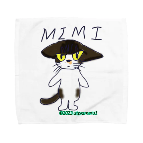 イカ耳にゃんこ Towel Handkerchief