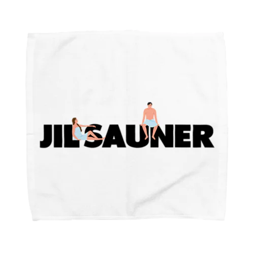 JIL SAUNER-ジルサウナー-サウナしている人ロゴ Towel Handkerchief