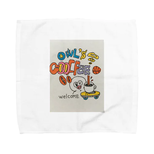 フクロウ コーヒースタンド Towel Handkerchief