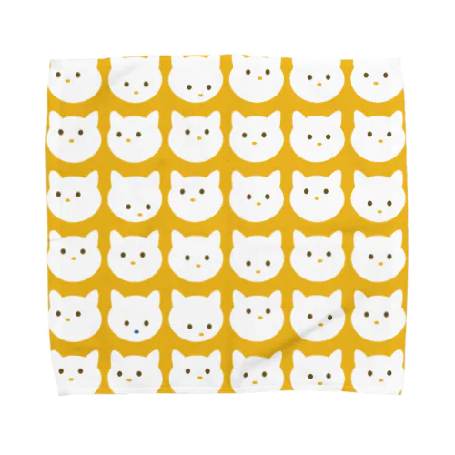 Dot Cat Daily_Square（イエロー） タオルハンカチ