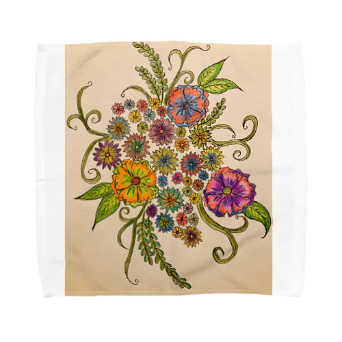 カラフルな花 Towel Handkerchief