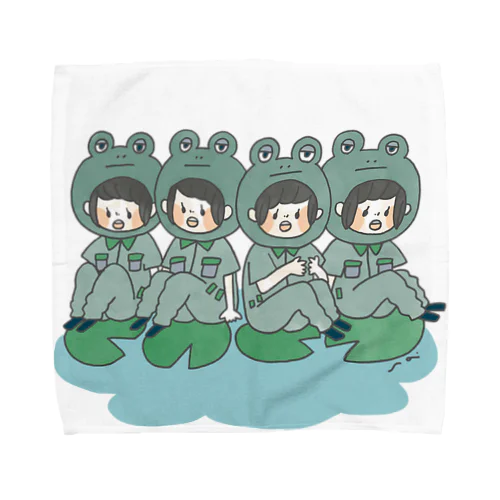 カエルぴょこぴょこ Towel Handkerchief