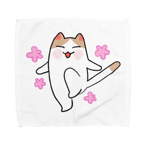 ハッピー猫 Towel Handkerchief