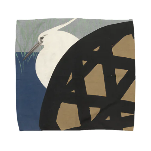 和風　神坂雪佳 「白鷺」 （1909） Towel Handkerchief