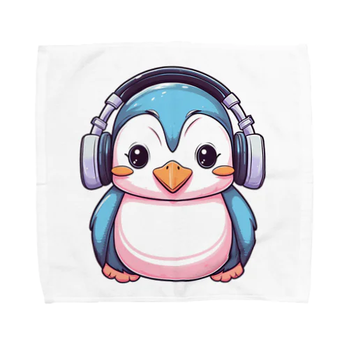 ヘッドホンを付けているペンギン Towel Handkerchief