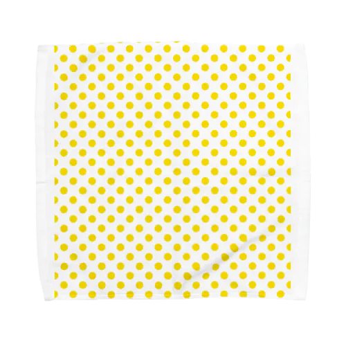 水玉　黄色と白 Towel Handkerchief