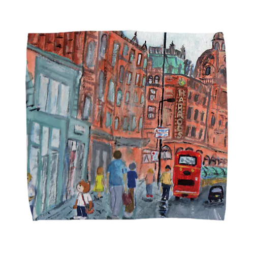 ロンドンで迷子のくまえる Towel Handkerchief