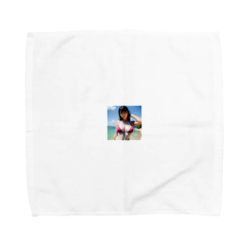 夏のビーチのハイビスカスちゃん Towel Handkerchief